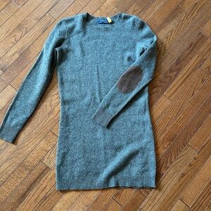 Polo Ralph Lauren Wool Sweater Dress with Suede Elbow Patches Size S